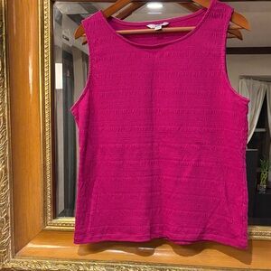 Croft & Barrow Hot Pink Textured Tank Top - Size L